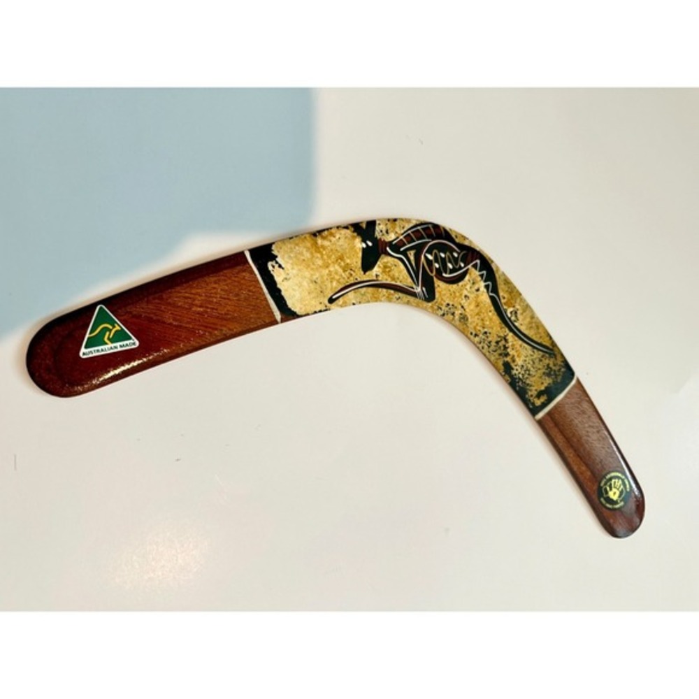 Vintage‎ Australian Murra Wolka Boomerang Handprinted By Aboriginal